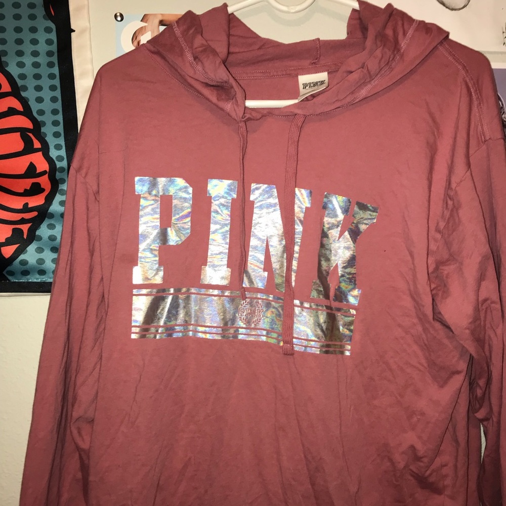 Victoria secret pink holographic hoodie
